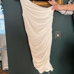 Elegant Cream Ruched Skirt